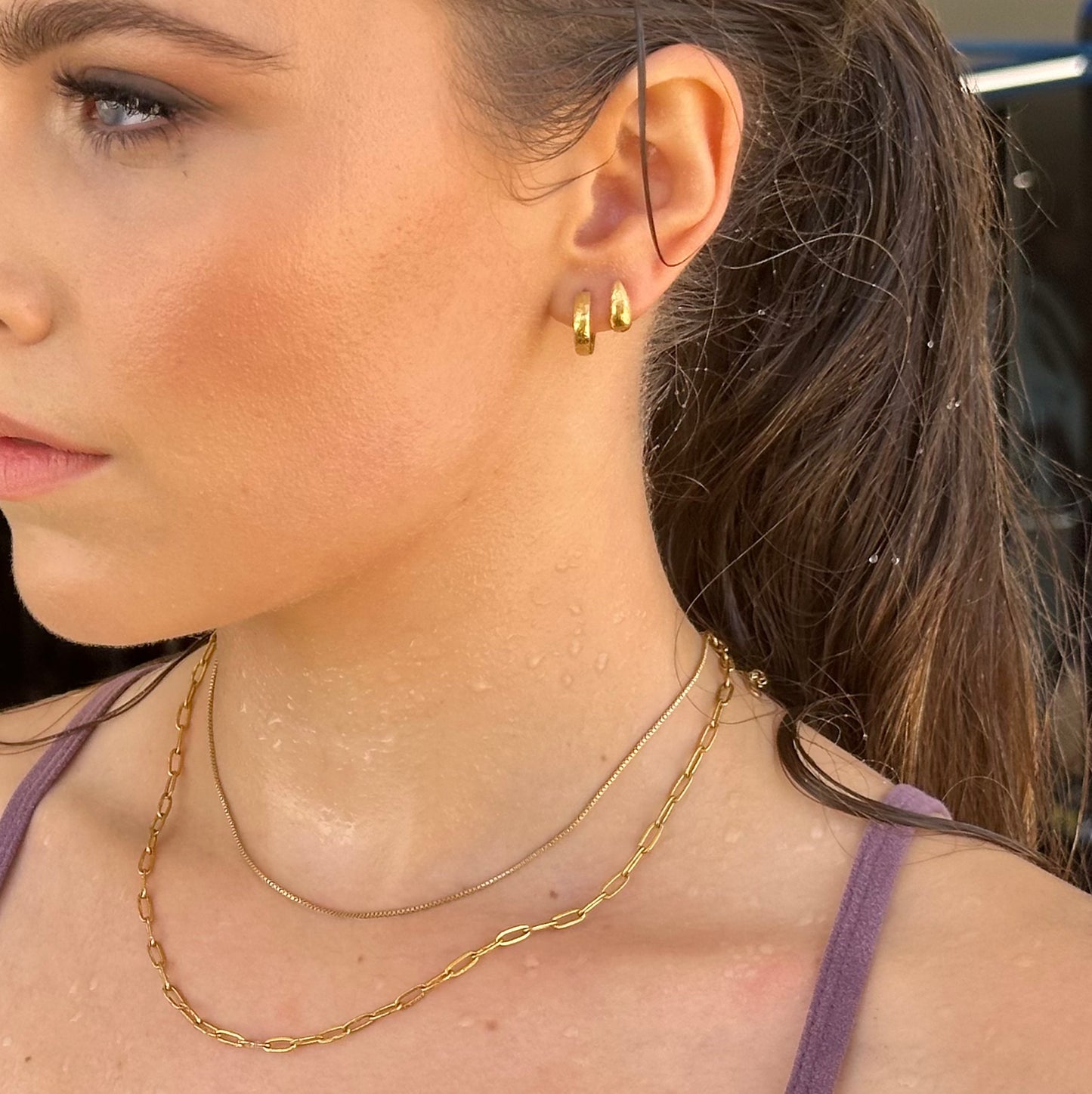 Swift Gold Stud Earrings - Ever Jewellery