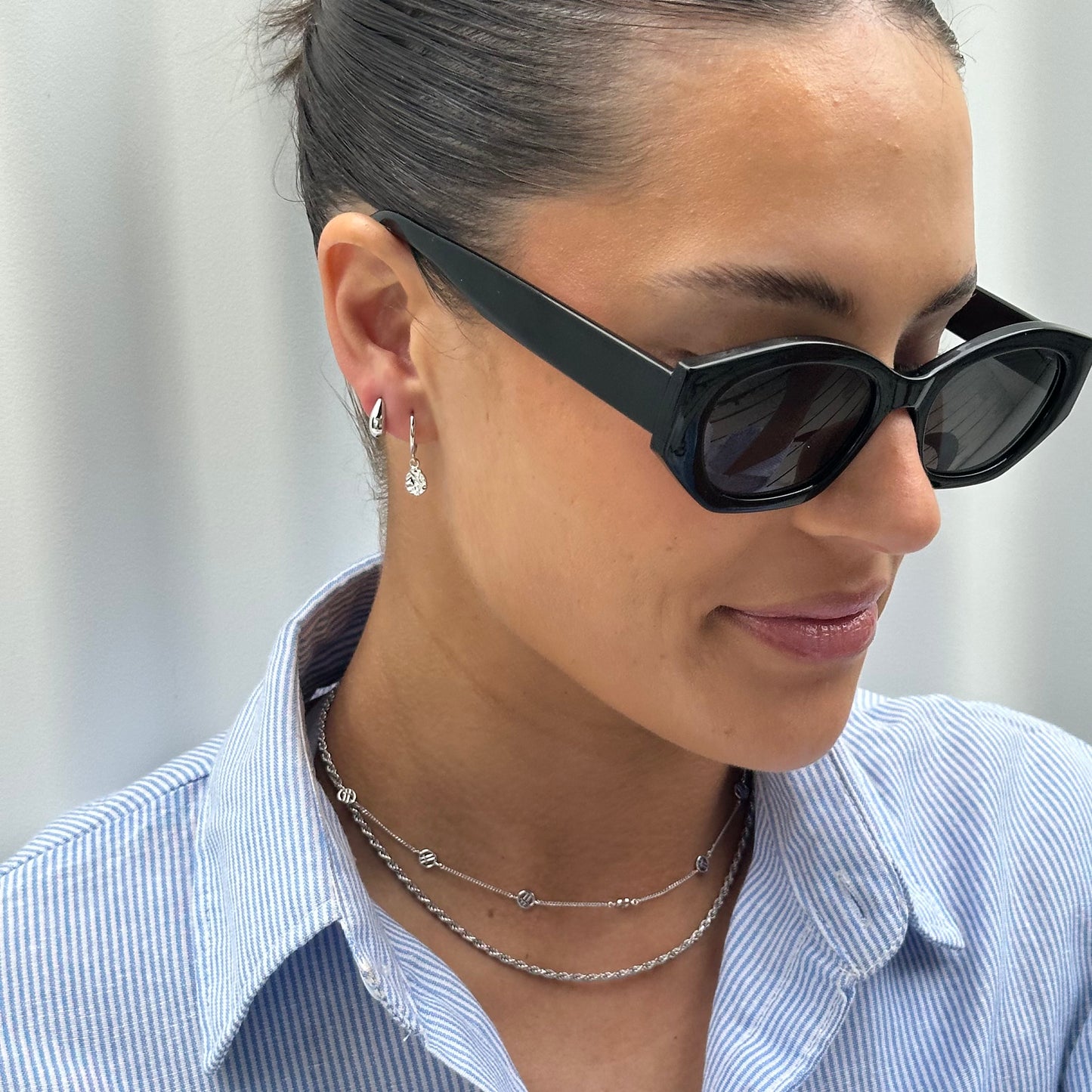 Harmony Silver Huggie Earrings