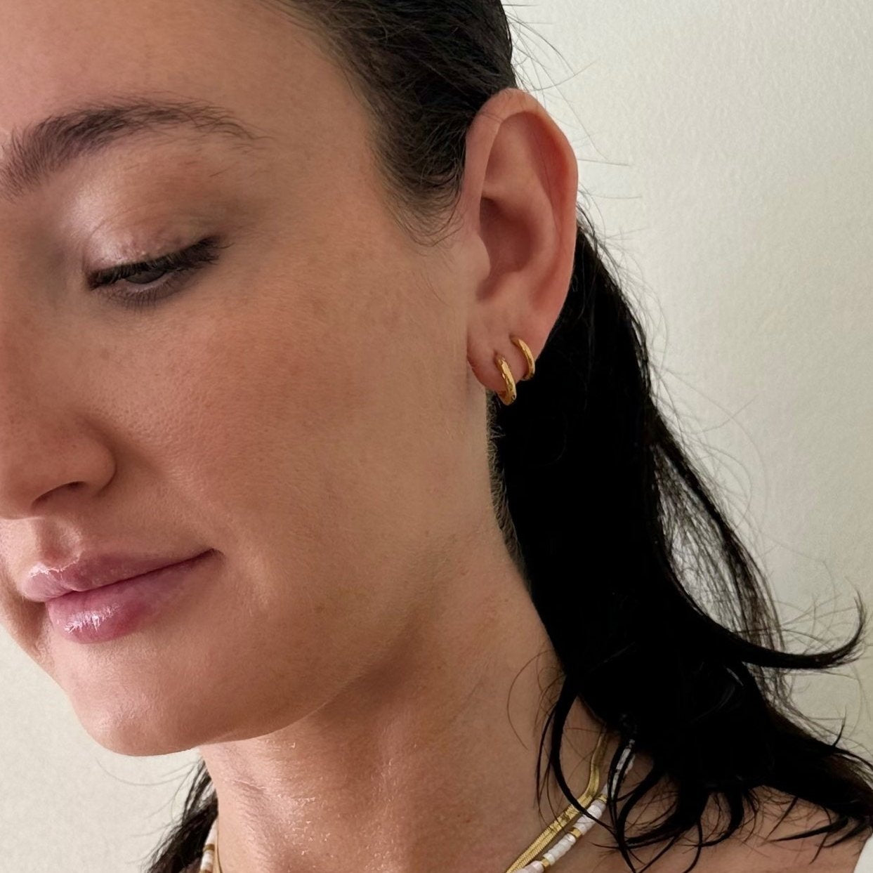 Wave Gold Huggie Earrings - Ever Jewellery