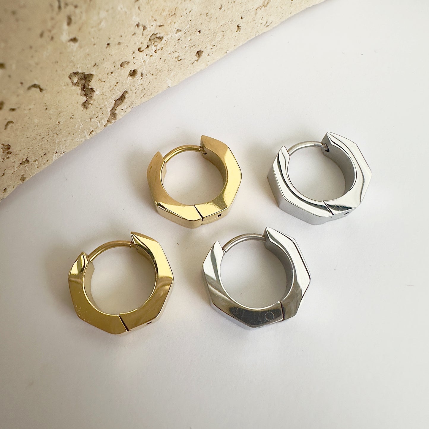 Momentum Gold Huggie Earrings - Ever Jewellery