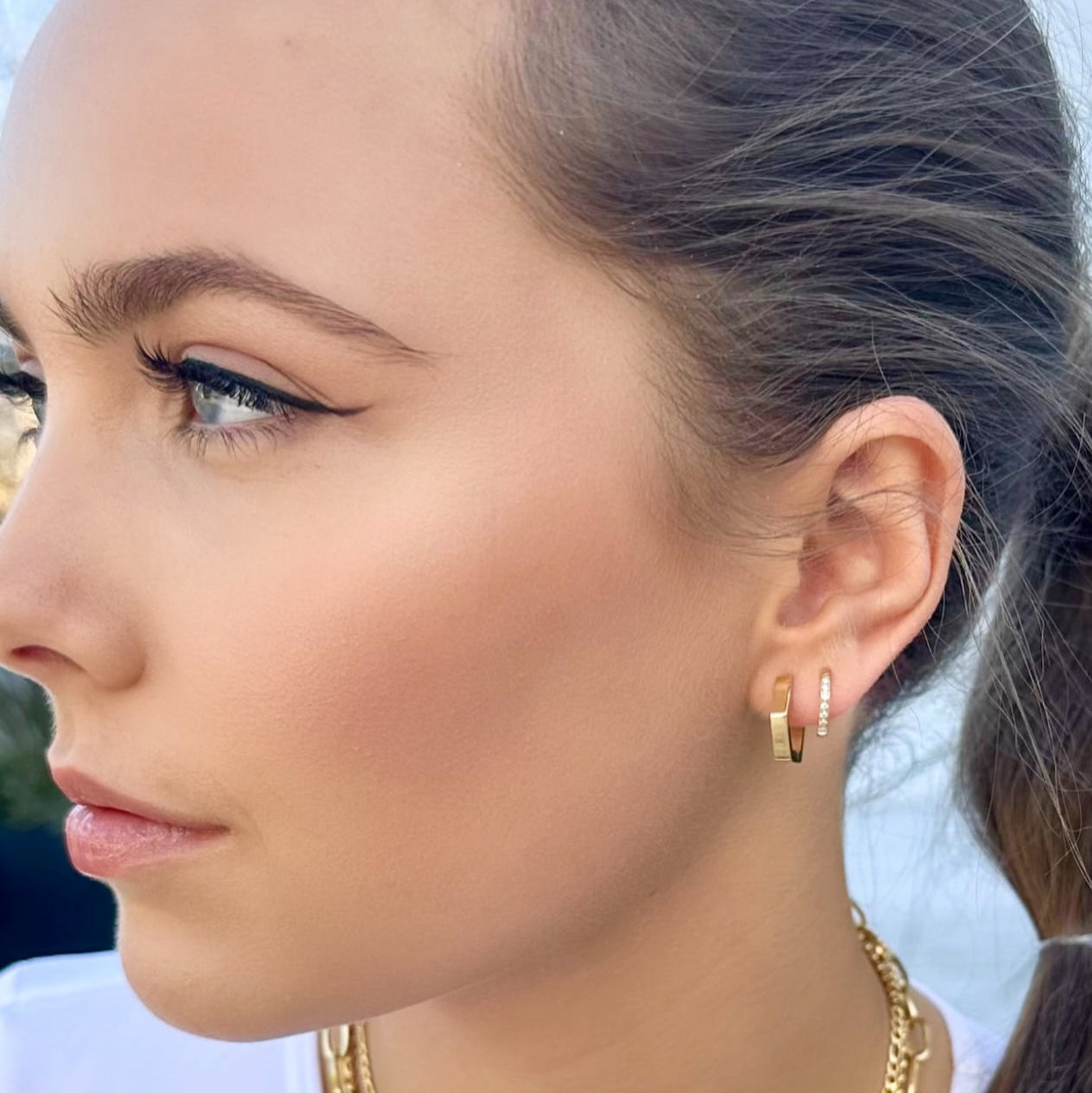 Transition Sleeper Gold Earrings