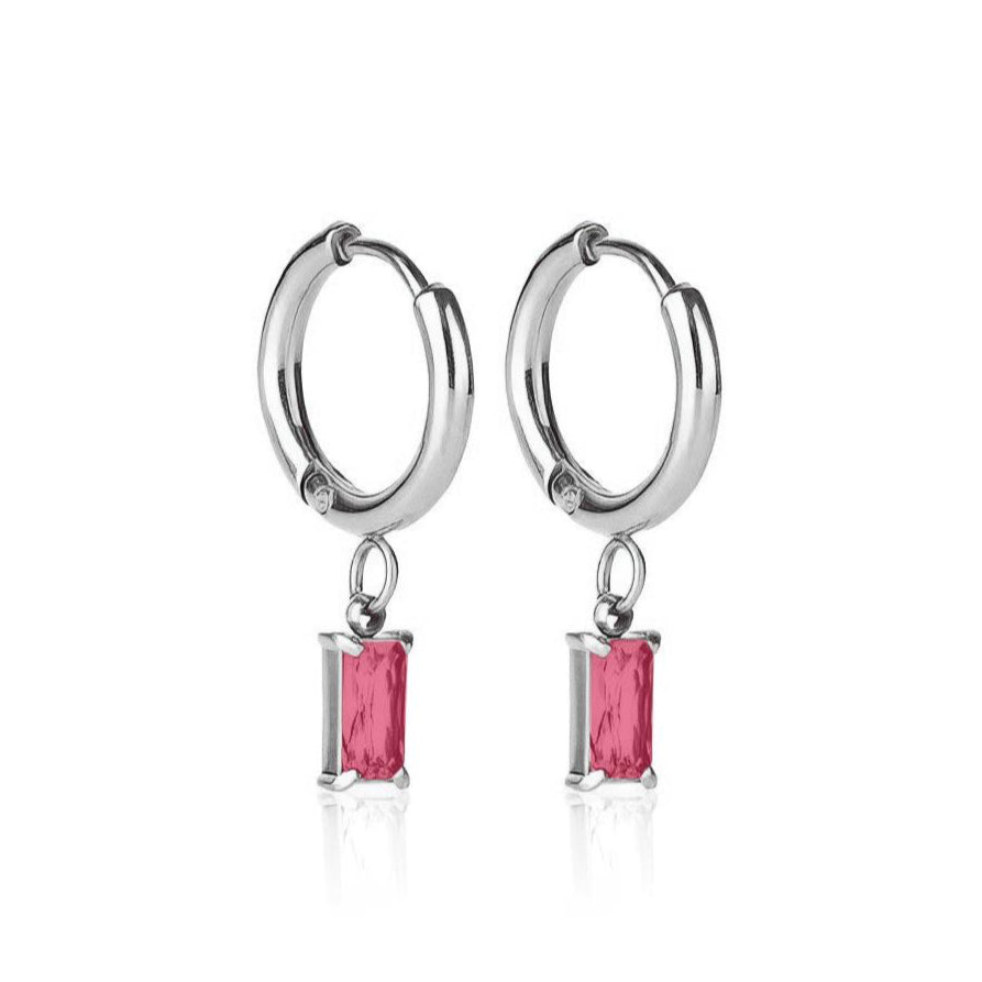 Luxe Silver Drop Earrings - Rose - Ever Jewellery