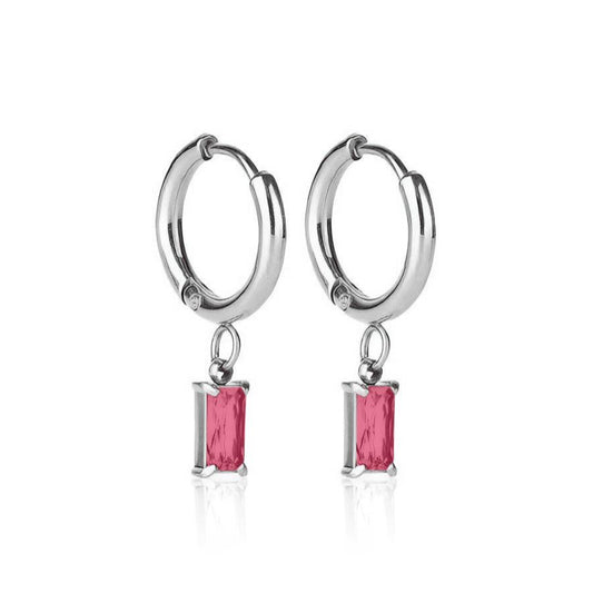 Luxe Silver Drop Earrings - Rose - Ever Jewellery
