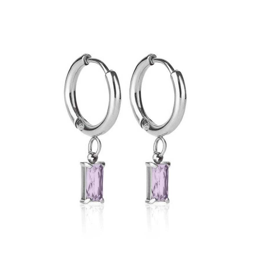 Luxe Silver Drop Earrings - Tanzanite - Ever Jewellery