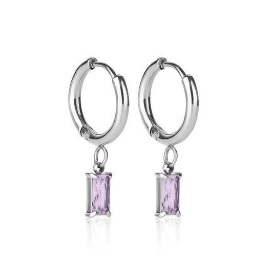 Luxe Silver Drop Earrings - Tanzanite - Ever Jewellery