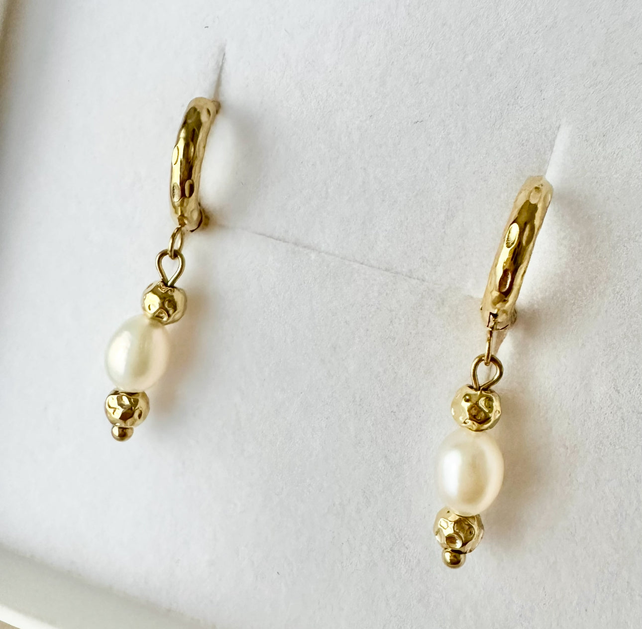 Midnight Run Pearl Huggie Earrings - Ever Jewellery