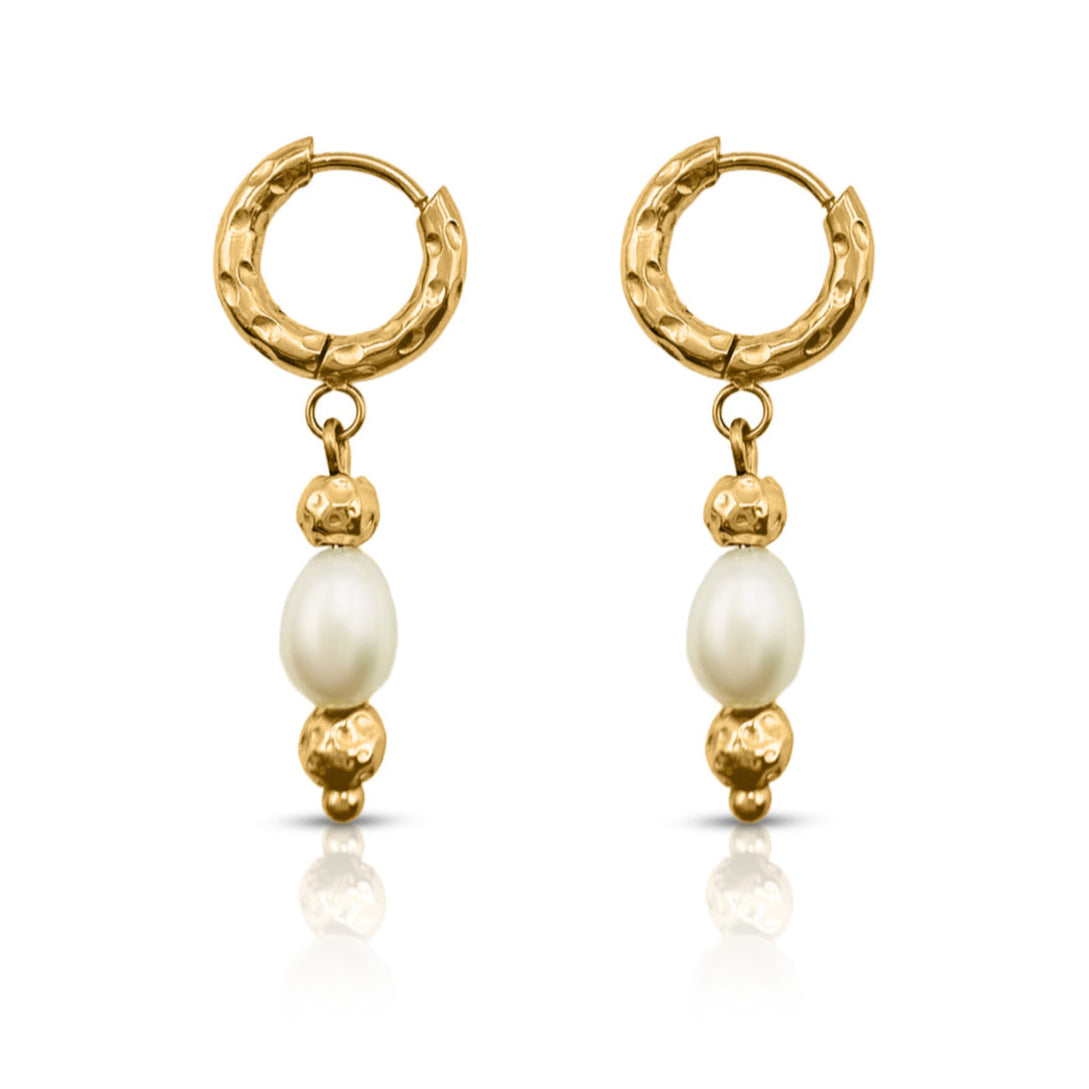 Midnight Run Pearl Huggie Earrings - Ever Jewellery