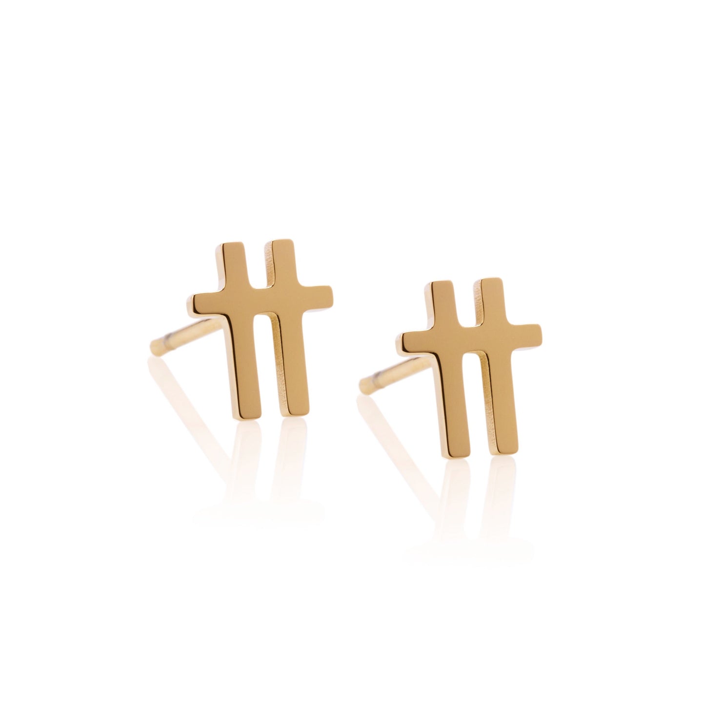 Swish Gold Stud Earrings - Ever Jewellery