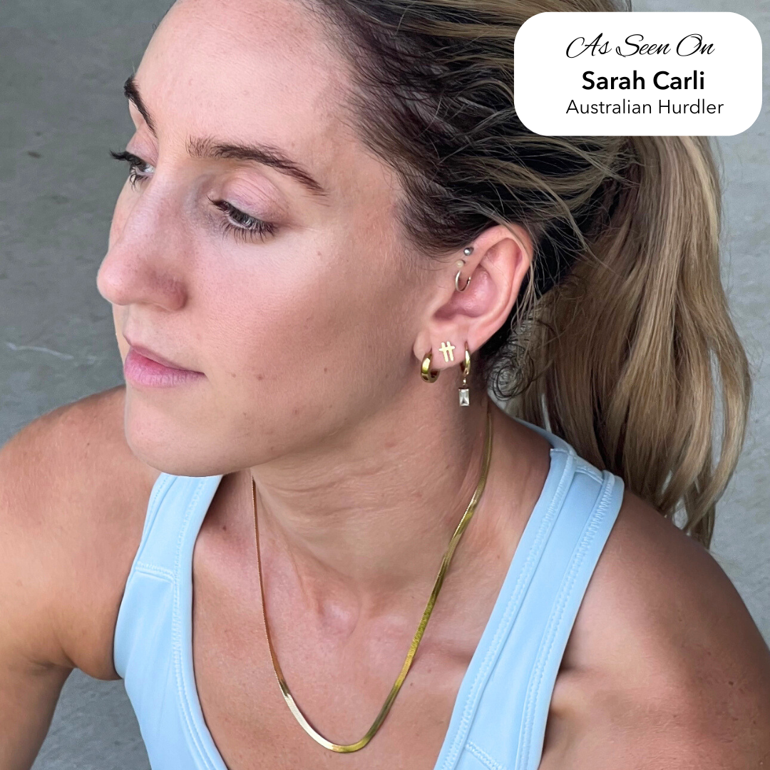 Trackside Gold Huggie Earrings