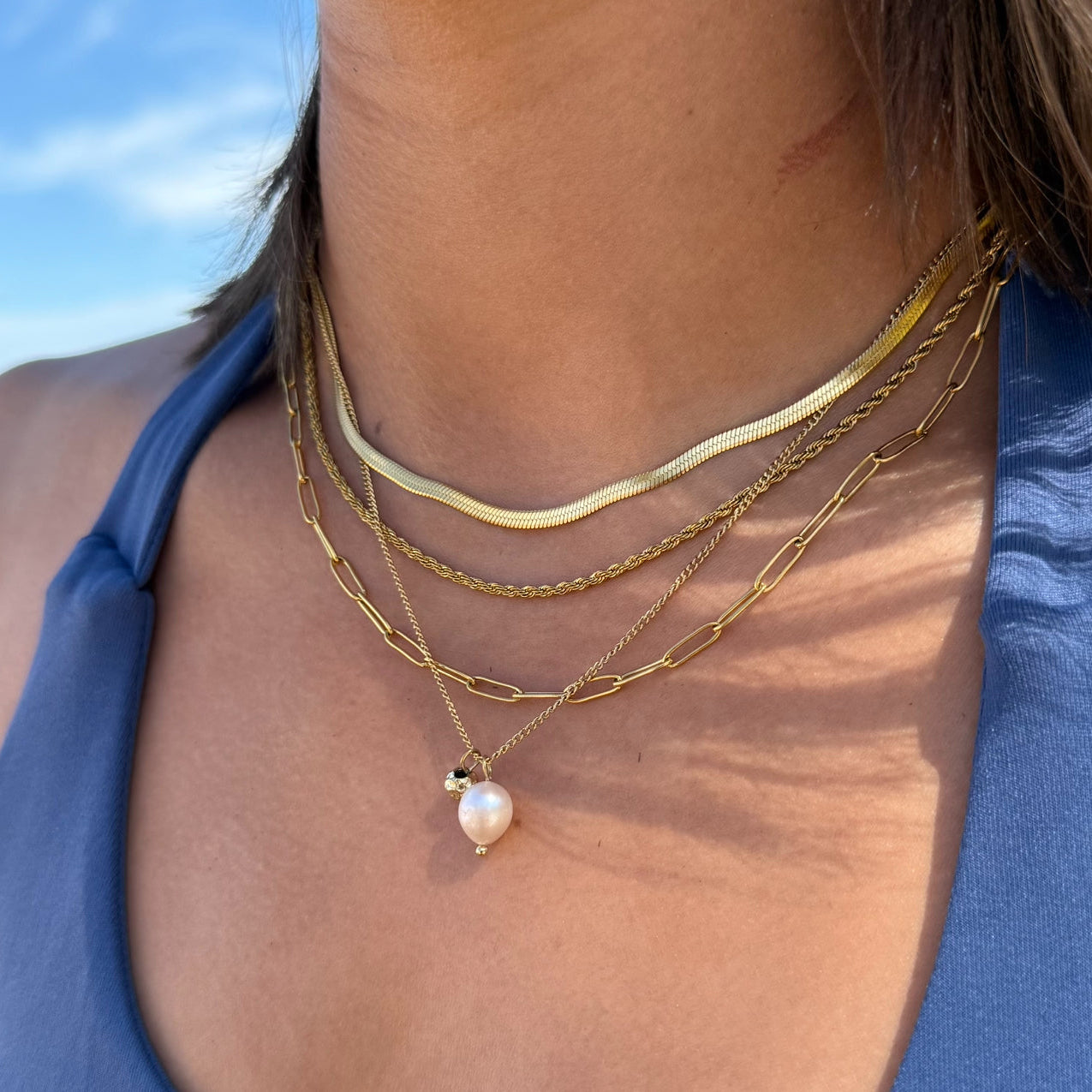 Sidewalk Necklace + Transition Sleeper Earrings Bundle - GOLD - Ever Jewellery