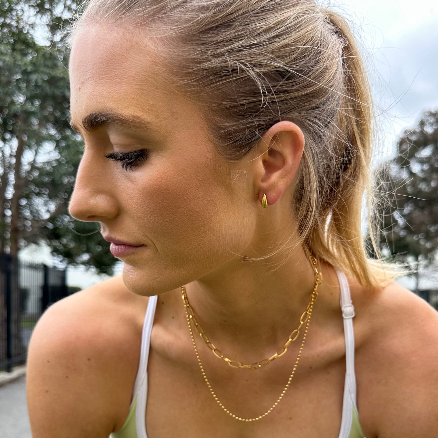 Swift Gold Stud Earrings - Ever Jewellery