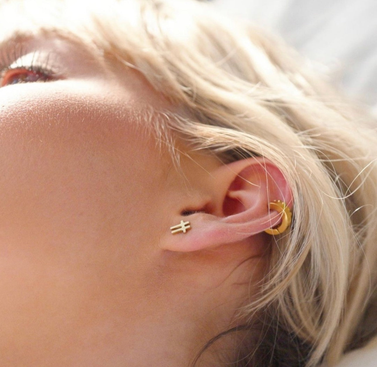 Swish Gold Stud Earrings - Ever Jewellery