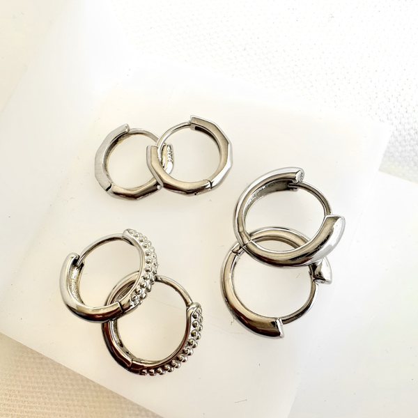Outfield Silver Huggie Earrings - Ever Jewellery