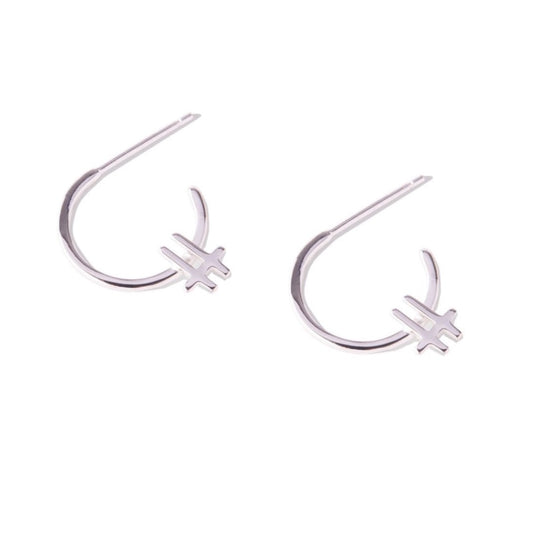 Baseline Silver Hoop Earrings - Ever Jewellery 