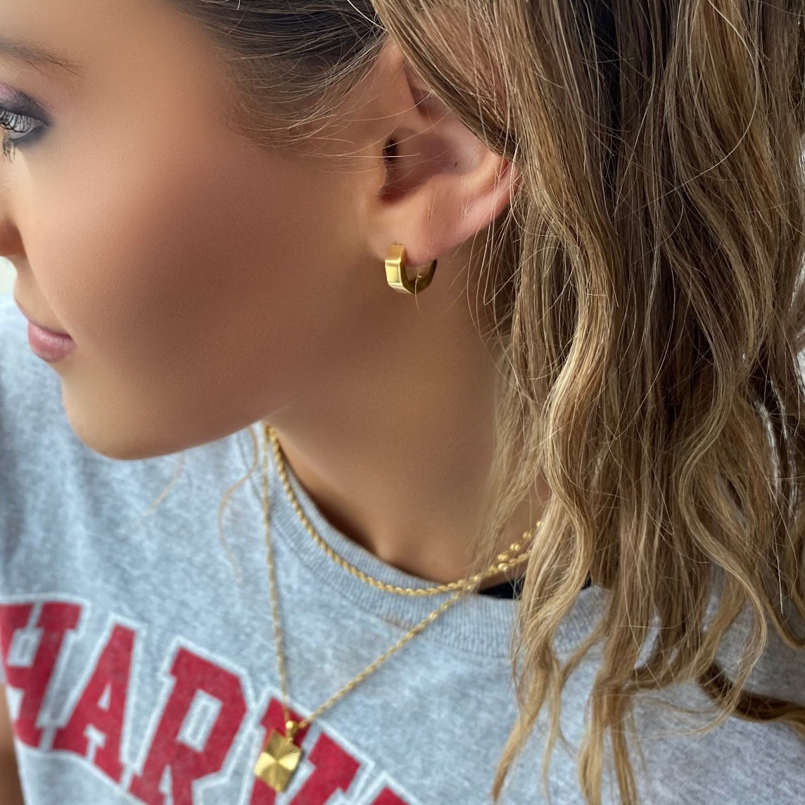 Momentum Geometric Huggie Earrings - Ever Jewellery