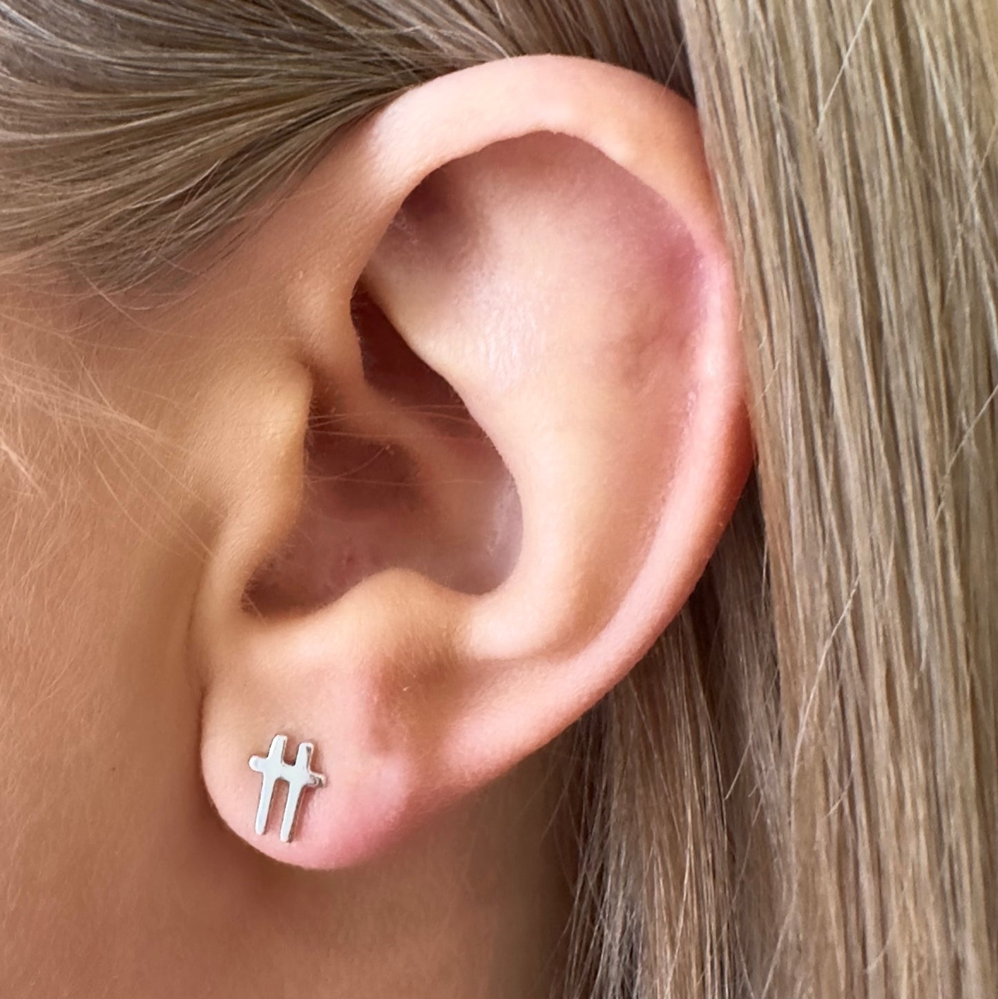 Swish Stud Silver Earrings - Ever Jewellery