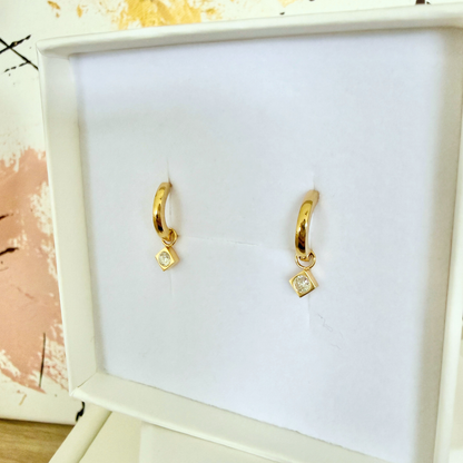 Axis Huggie Earrings - Ever Jewellery 