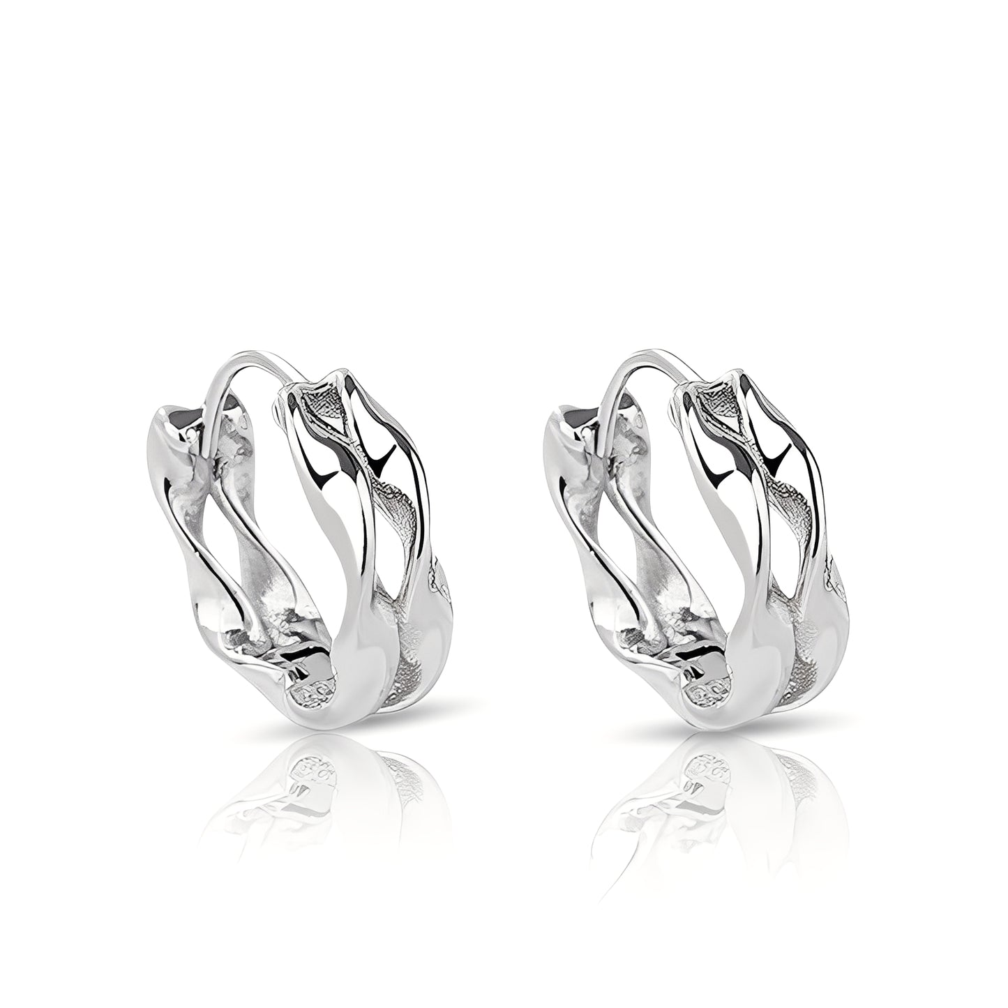 Elevation Silver Hoop Earrings
