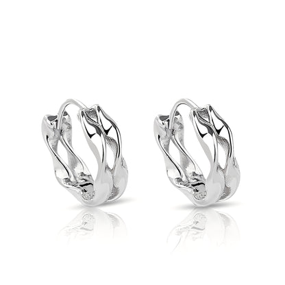 Elevation Silver Hoop Earrings