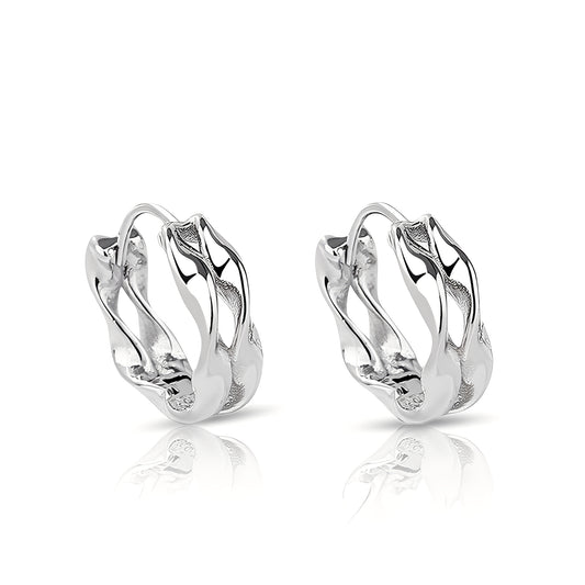 Elevation Silver Hoop Earrings