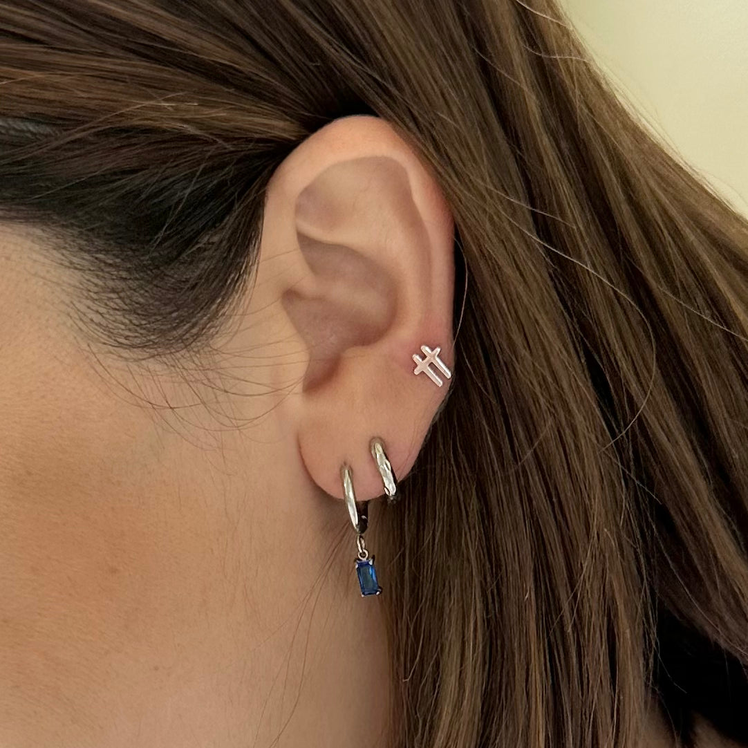 Swish Silver Stud Earrings - Ever Jewellery 