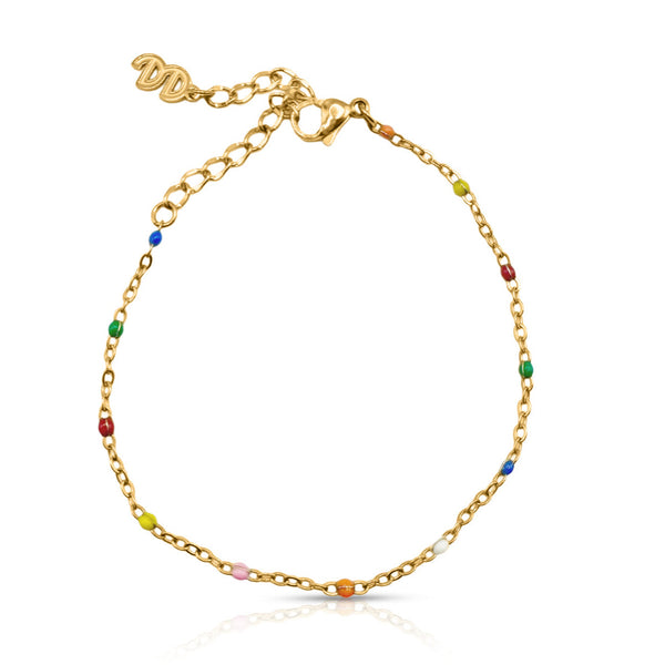 Colour Wave Bracelet - waterproof enamel gold chain bracelet bright colours - EVER Jewellery Australia