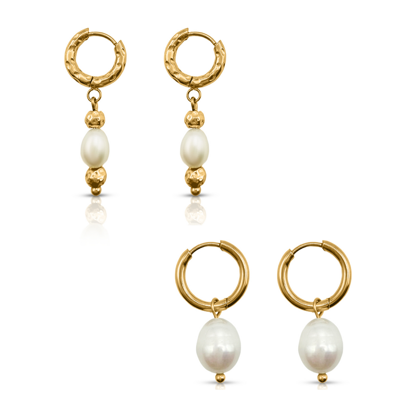 Pearl Gold Earrings Bundle Set - Ever Jewellery 