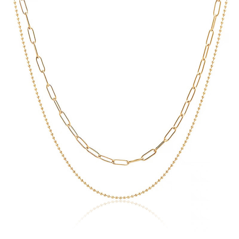 14k gold double store chain necklace