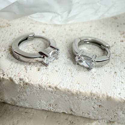 District Silver Huggie Earrings