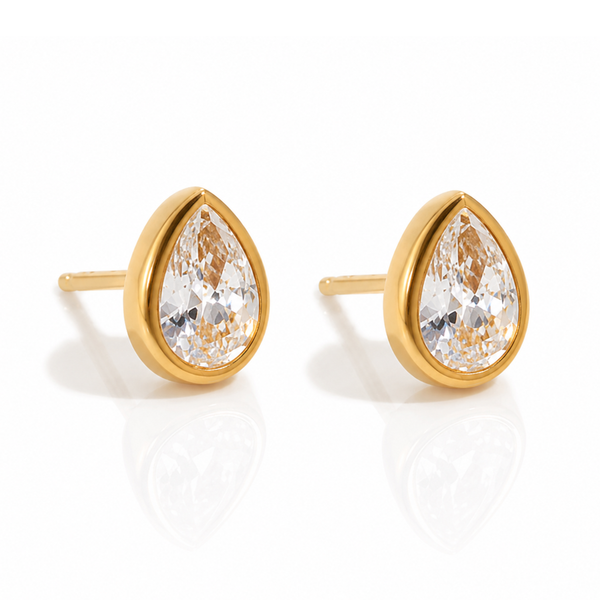 Droplet Gold Stud Earrings - Ever Jewellery 