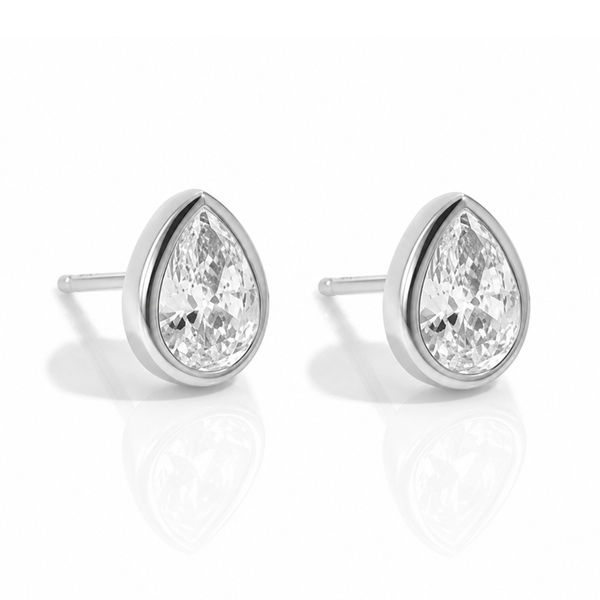 Droplet Silver Stud Earrings - Ever Jewellery 
