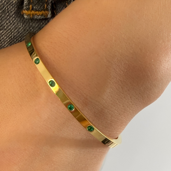 Playmaker Cuff on wrist - waterproof anti-tarnish gold cuff bracelet - EVER Jewellery