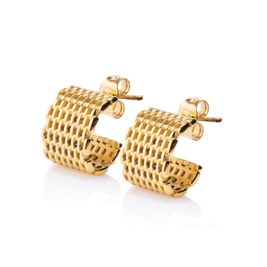 Broadway Gold Hoop Earrings - Ever Jewellery 