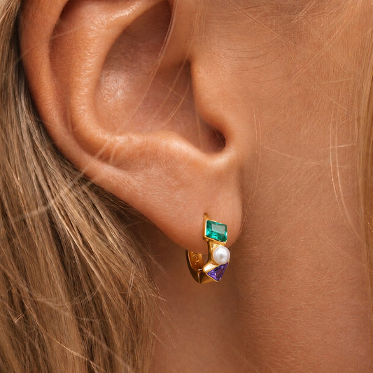 Edge Huggie Earrings