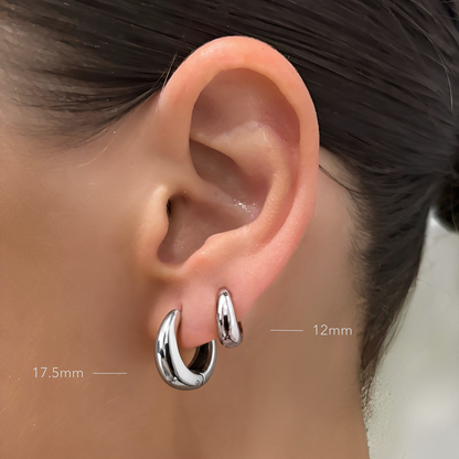 Empire Silver Hoop Earrings ** PRE-ORDER **
