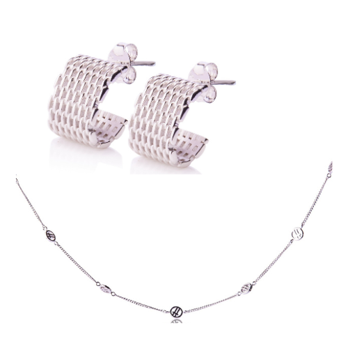 Broadway Earrings & Game Day Necklace Silver Bundle - Ever Jewellery 