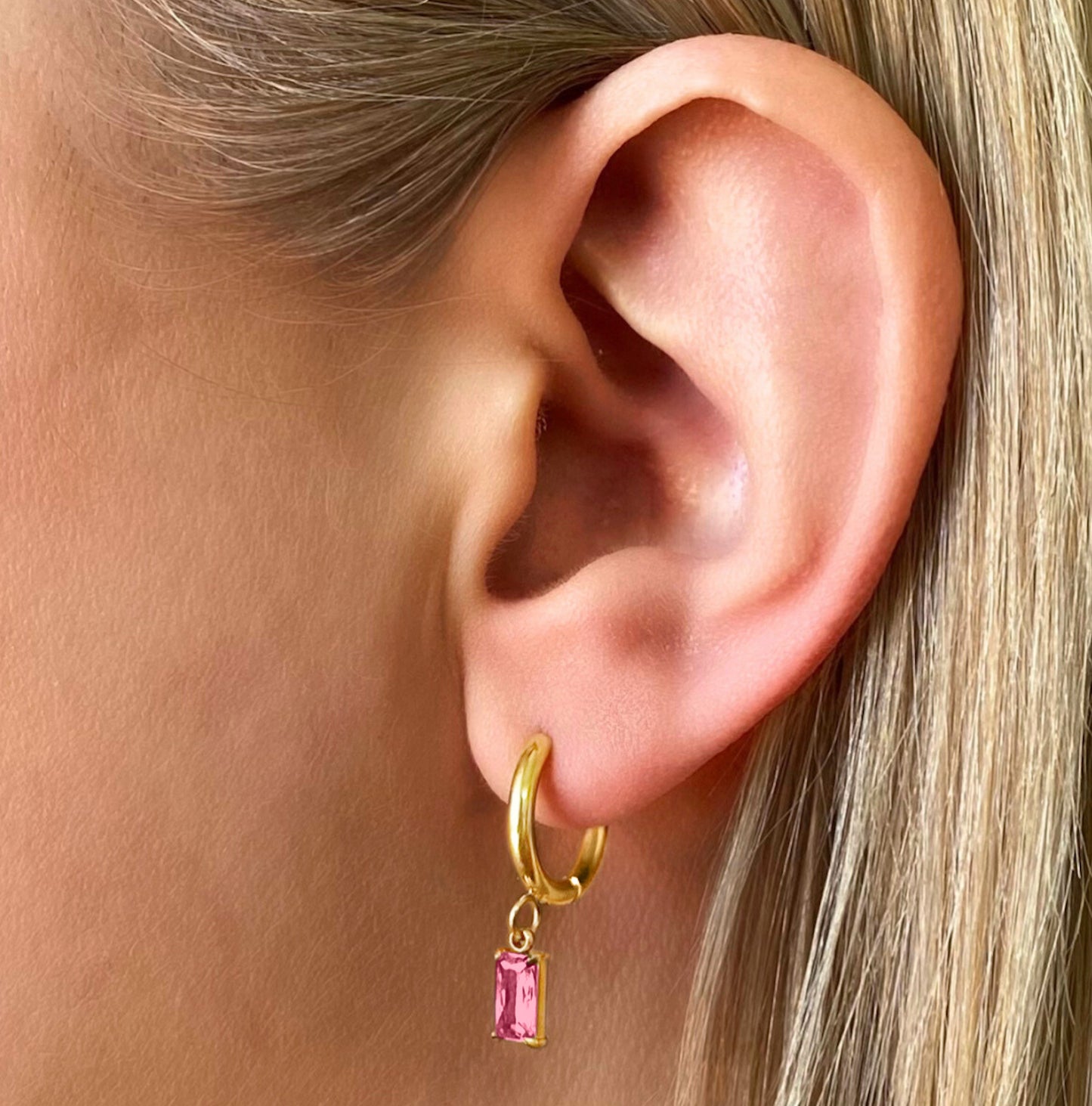 Luxe Gold Drop Earrings - Rose