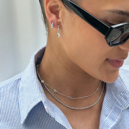 Harmony Silver Huggie Earrings
