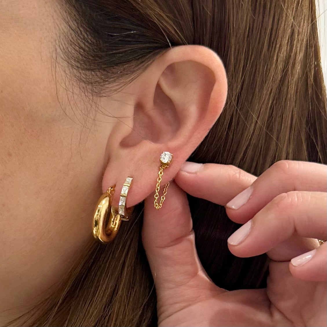 Urban Chain Stud Earrings - Ever Jewellery 