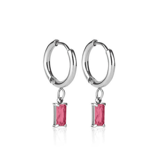 Luxe Silver Drop Earrings - Rose