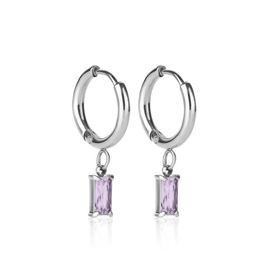 Luxe Silver Drop Earrings - Tanzanite