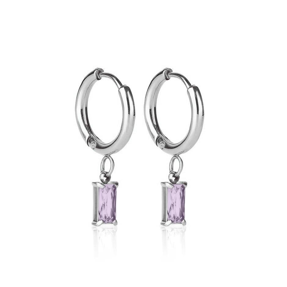 Luxe Silver Drop Earrings - Tanzanite - Ever Jewellery 