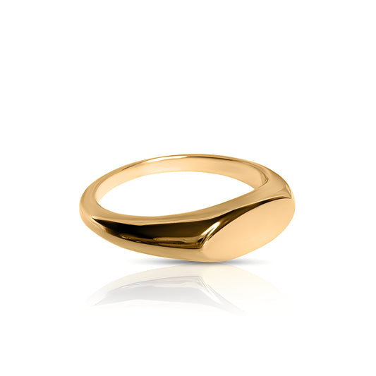 Gold ring on a white background