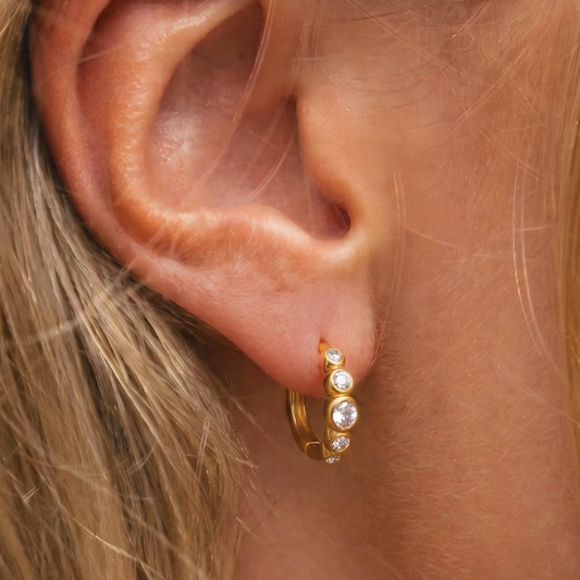 Nova Gold Huggie Earrings - Ever Jewellery 