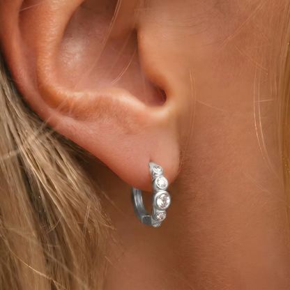 Nova Silver Huggie Earrings - Ever Jewellery 