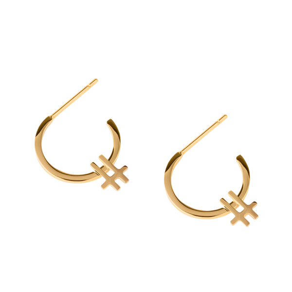 Baseline Hoop Earrings - waterproof sleek gold hoop earrings 15mm - EVER Jewellery Australia