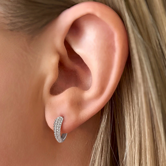 Rebound Silver Huggie Earrings