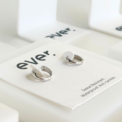 Rematch Silver Huggie Earrings - Ever Jewellery 