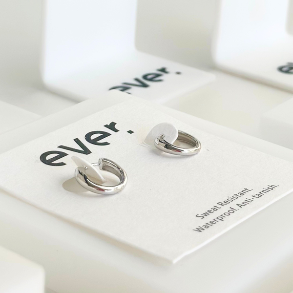 Rematch Silver Huggie Earrings - Ever Jewellery 