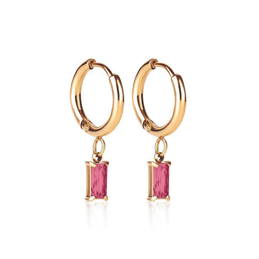 Luxe Gold Drop Earrings - Rose